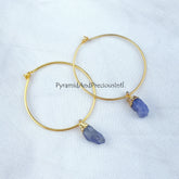 Raw Tanzanite Earrings || Raw Gemstone Earrings/ Raw Stone Earrings/ Raw Crystal Earrings